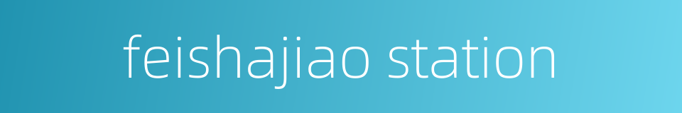 feishajiao station的同义词