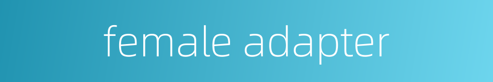 female adapter的同义词