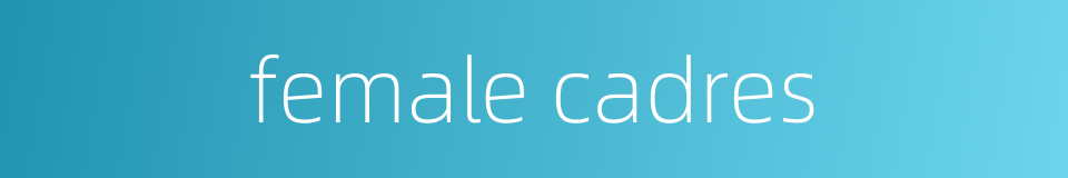 female cadres的同义词