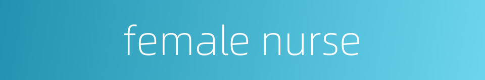 female nurse的同义词