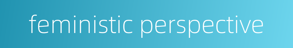 feministic perspective的同义词
