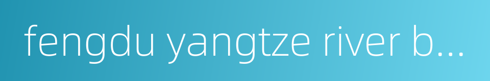 fengdu yangtze river bridge的同义词