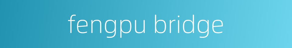 fengpu bridge的同义词