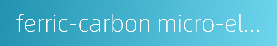 ferric-carbon micro-electrolysis的同义词
