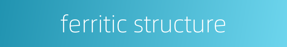 ferritic structure的同义词