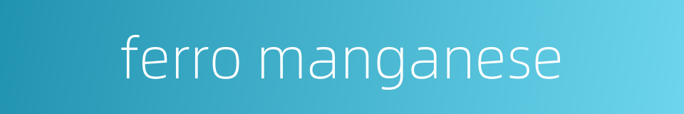 ferro manganese的同义词