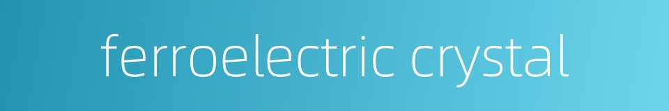 ferroelectric crystal的同义词