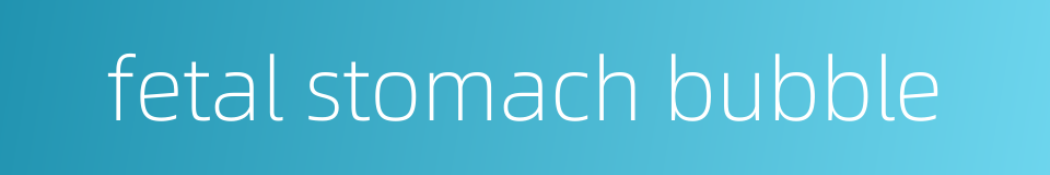fetal stomach bubble的同义词
