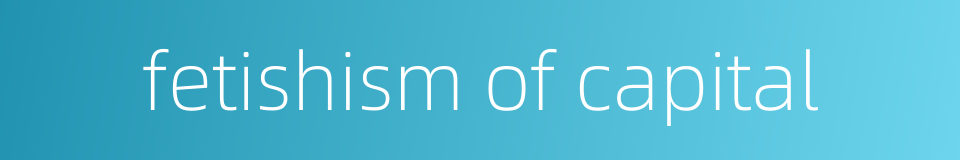 fetishism of capital的同义词