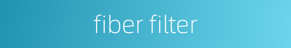 fiber filter的同义词