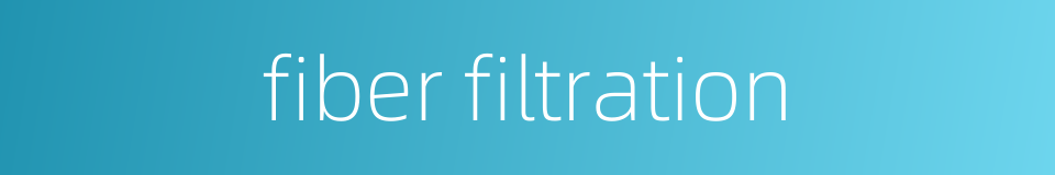 fiber filtration的同义词