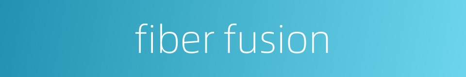 fiber fusion的同义词