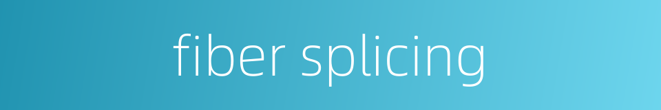 fiber splicing的同义词