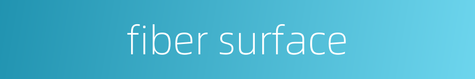 fiber surface的同义词