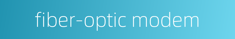 fiber-optic modem的同义词