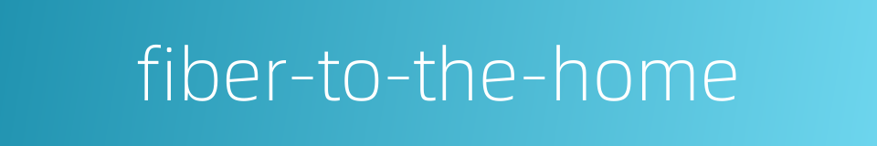 fiber-to-the-home的同义词