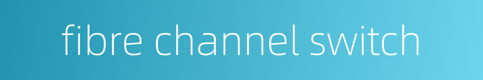 fibre channel switch的同义词
