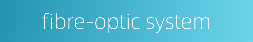 fibre-optic system的同义词