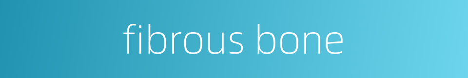 fibrous bone的同义词