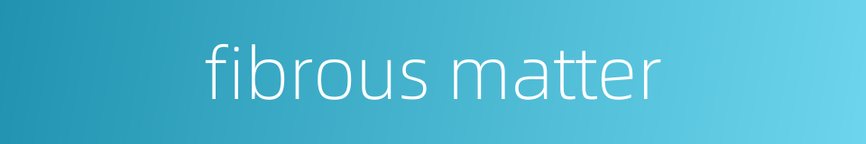 fibrous matter的同义词