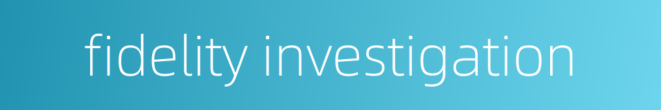 fidelity investigation的同义词