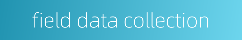 field data collection的同义词