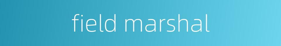 field marshal的同义词