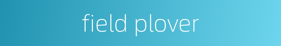 field plover的同义词