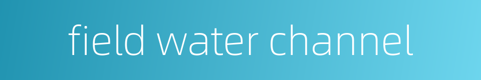 field water channel的同义词