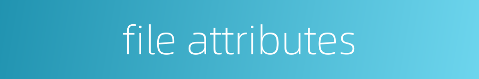 file attributes的同义词