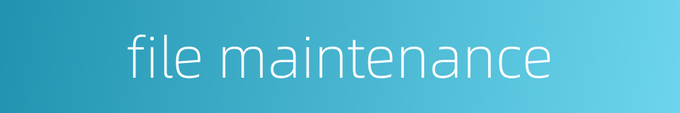 file maintenance的同义词