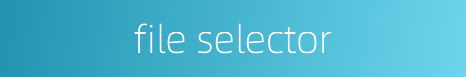file selector的同义词