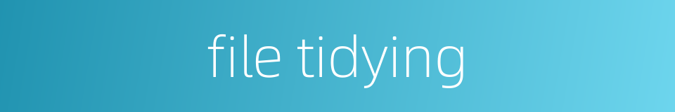 file tidying的同义词