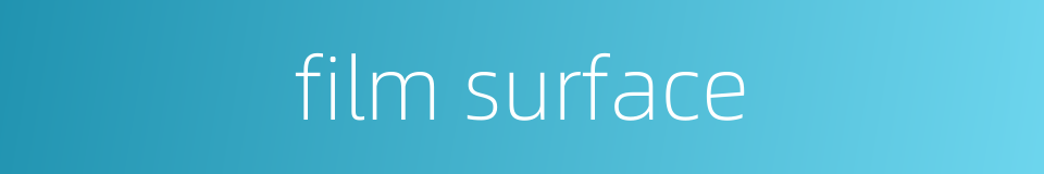 film surface的同义词