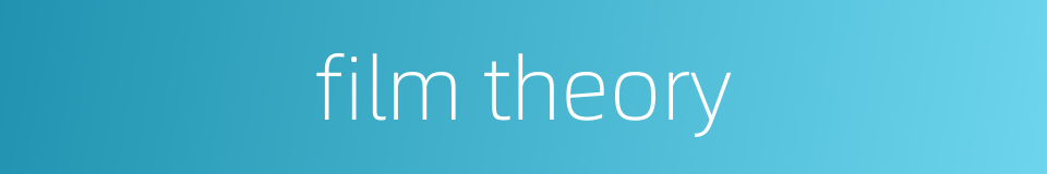 film theory的同义词