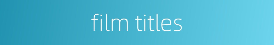 film titles的同义词