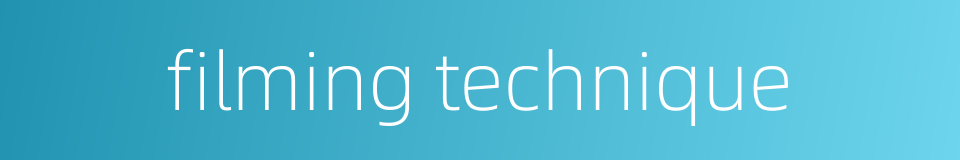 filming technique的同义词