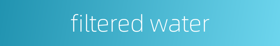 filtered water的同义词