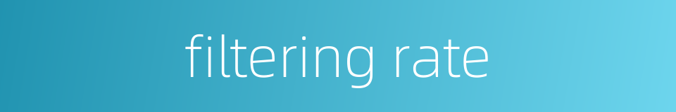 filtering rate的同义词