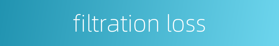 filtration loss的同义词