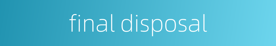 final disposal的同义词