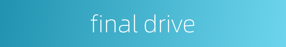 final drive的同义词