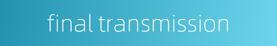 final transmission的同义词