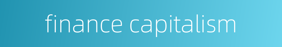 finance capitalism的同义词