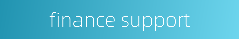 finance support的同义词