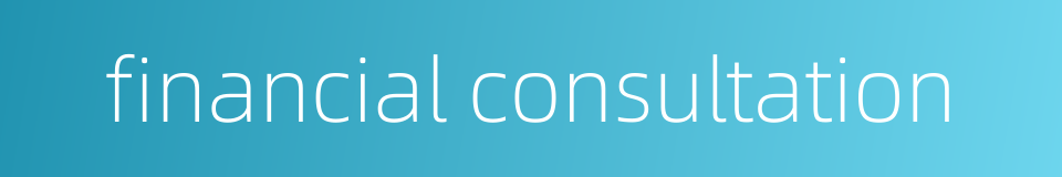 financial consultation的同义词