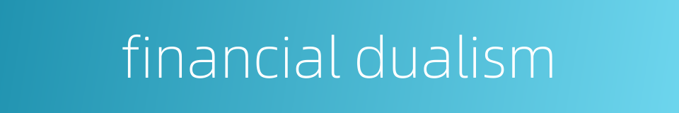 financial dualism的同义词