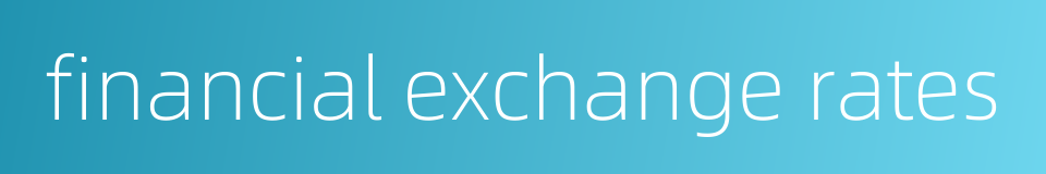 financial exchange rates的同义词
