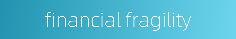 financial fragility的同义词