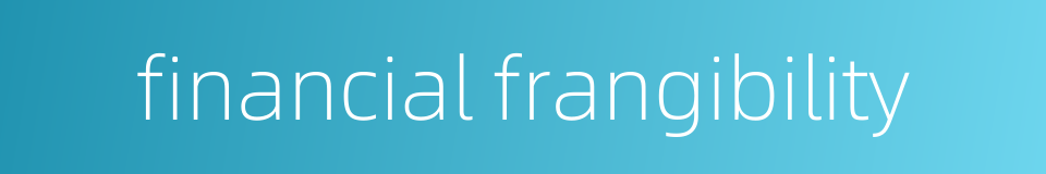 financial frangibility的同义词
